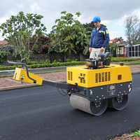 Livraison gratuite 500 kg 1 tonne 2 tonnes 3 tonnes Mini compacteur manuel Rouleau compresseur de route Petit rouleau compresseur vibrant pour la construction routière