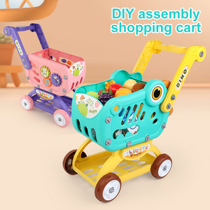 Toddler Pretend Play Toy Shopping Basket Grocery Store Games DIY Assembly <b>Supermarket</b> Shopping Cart for <b>Kids</b> - Product Image 6