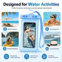 Étui de téléphone étanche IPX8 en PVC avec logo personnalisé, cordon de serrage, écran tactile universel pour la plage et les voyages