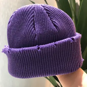 Gorro de lana acrílico con Logo bordado para hombre y mujer, boina con Logo bordado, estilo surfista, para invierno