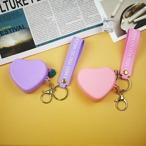 Hot Sale Soft Silicone 3d Creative Heart Shape Mini Storage Bag <b>Personalized</b> Promotional Business <b>Keychain</b> Accessories - Product Image 4