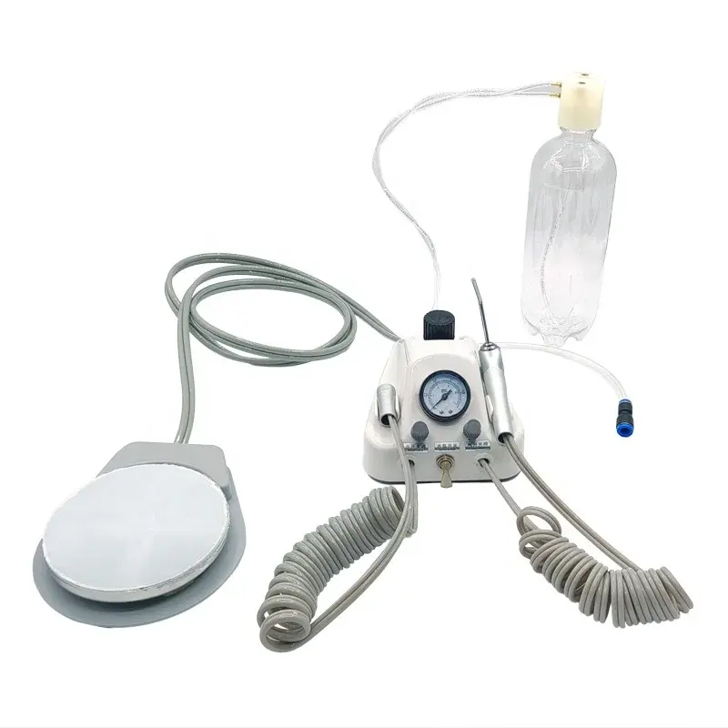 Dental Plastic Portable Air Turbine Unit 2 holes/4 Holes with Air Water Syringe Water Bottle