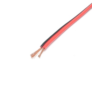 Cable de altavoz de Audio plano de alta calidad de 2 núcleos transparente Rojo Negro paralelo CCA COBRE aislamiento de PVC cables eléctricos trenzados - Product Image 2