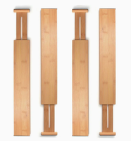 Meilleur Prix – Conteneurs de Rangement en Bambou Écologiques et Ajustables, Séparateurs de Tiroirs Extensibles pour Cuisine, Jouets, Vaisselle
