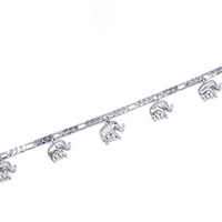 S0389 bracelet de cheville de haute qualité argent Zircon éléphant cheville couleur argent femmes prix de cheville d'été