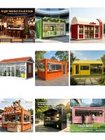 Maison conteneur personnalisée mobile, cuisine commerciale en conteneur et boutique de vente au détail, kiosque préfabriqué pour rue commerciale et site touristique