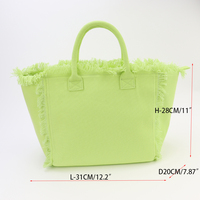Envío de EE. UU. Tarifa cero Envío gratis Bolsa de flecos Lila Bolsa de lona elegante con bolsillo interior Cremallera Regalo de novia Bolsa de mano de ciudad