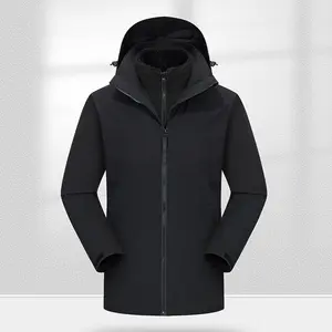 New Arrival Men Women Detachable Hooded Jacket 3 In 1 Windproof Waterproof Jacket Velvet Outdoor Trench Coat Men