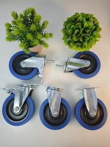 M12 <span class=keywords><strong>Caster</strong></span> Medium Duty Typ Fest-/Schwenk-/Brems-/Gewindes chaft/Bolzen loch Blue Rubber <span class=keywords><strong>Caster</strong></span> - Product Image 6