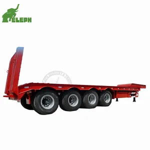 heavy duty 3/4 Axle 60 ton excavator lowbed flatbed trailer loader Used Low Bed Trailer Low Bed Trailers for Sale