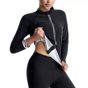 Traje de Sauna <span class=keywords><strong>2</strong></span> en <span class=keywords><strong>1</strong></span> de Alta Calidad 2025, Leggings Adelgazantes para Mujer, Quemador de Grasa, Top de Manga Larga, Moldeador Corporal, Traje de Yoga para Fitness - Product Image 2