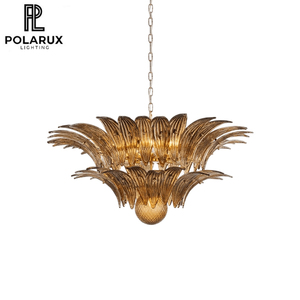 Lustre en verre moderne de luxe pour chambre et salle à manger, en métal transparent effet glace, LED CE, réglable, style Art Déco Lotus, <span class=keywords><strong>lampe</strong></span> suspendue encastrée - Product Image 2