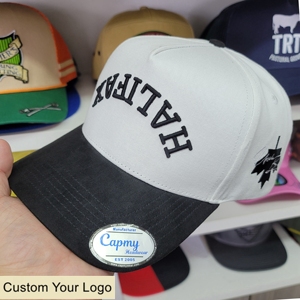 Mũ lưỡi trai 5 tấm khung A 100% cotton tùy chỉnh, thêu logo màu xanh lá, mũ bóng chày khung A, mũ thể thao nam, mũ khung A - Product Image 4