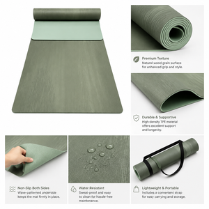 Tapis de <span class=keywords><strong>yoga</strong></span> pliable FRS TPE antidérapant, écologique, 4 mm d'épaisseur, imperméable, portable, pour Pilates, exercices, équipement de fitness à domicile - Product Image 1