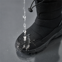 Bottes de Neige Imperméables pour Hommes, Chaussures d'Hiver Antidérapantes avec Doublure en Peluche Haute Densité et Fermeture Éclair Latérale, Bottes Thermiques d'Extérieur