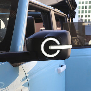 Cubierta Protectora para el Espejo Retrovisor Lateral de la Puerta para <span class=keywords><strong>Ford</strong></span> <span class=keywords><strong>Bronco</strong></span> Todoterreno 2021 <span class=keywords><strong>2022</strong></span> con Señal LED, Moldura Decorativa para Espejo en Negro Mate - Product Image 3