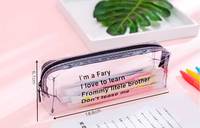 2023 nouveau populaire étui à crayons en PVC Transparent école pochette à crayons en plastique voyage pochette cosmétique avec fermeture éclair