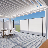 Pergolas modernes bioclimatiques personnalisées en aluminium Nouveau design Toit à persiennes motorisé manuel Nouveau bois traité sous pression naturel