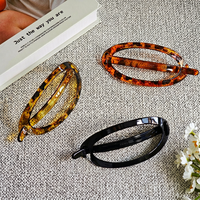 Pince à cheveux de luxe élégante en strass semi-circulaire, grande pince à cheveux en forme de demi-lune D en PC, accessoires de coiffure scintillants pour femmes