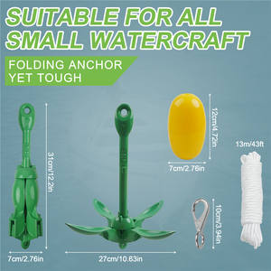 Ancoraggio 1.5kg per Kayak e Jet Ski con 13M corda galleggiante per Paddle Board accessori Canoe barca ancora pieghevole Grapnel ancora - Product Image 3
