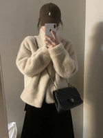 Veste en fausse fourrure de vison de haute qualité pour femme, style court tendance, col montant, manteau en fausse fourrure élégant et épais