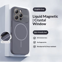Coque de téléphone magnétique en silicone liquide pour 16 Pro Max avec bouton de caméra intégré, design minimaliste, finition mate, protection intégrale