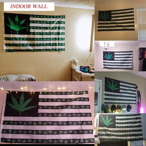 Drapeau Arc-en-ciel Feuille de Cannabis Gay Pride Cœur Soins Embrassades Arc-en-ciel Cannabis Drapeaux Américains Bannière 3x5 Pieds pour Mur <span class=keywords><strong>Extérieur</strong></span> - Product Image 5