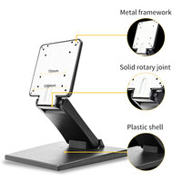 Support de moniteur LCD réglable et pliable pour bureau, avec trou VESA, pour écran tactile, caisse enregistreuse, terminaux de bureau