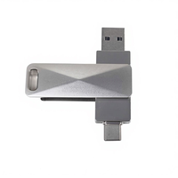 Flashdisk Metal OTG 2 in 1 Berkualitas Tinggi 2.0 3.0 2GB 4GB 8GB 16GB Tipe C Pendrive 32GB 64GB 128GB Memory Stick
