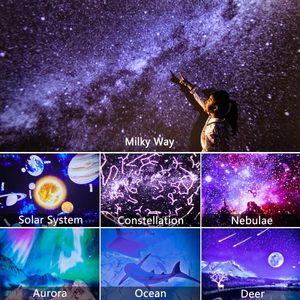 Lámpara de mesa de luz nocturna LED giratoria para niños, proyector de luna y estrella, decoración de plástico, planetario para niños, dormitorio, alimentado por batería, CC - Product Image 2