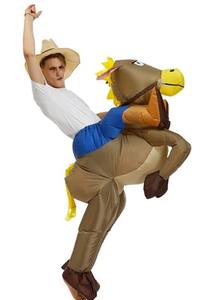 Costume de <span class=keywords><strong>cowboy</strong></span> pour adulte en gros, costume de cheval amusant <span class=keywords><strong>gonflable</strong></span> à air, animal à monter pour Halloween - Product Image 4