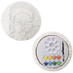 Lienzo de Algodón Estirado Redondo Preimpreso de Alta Calidad con Diseño Personalizado Gratuito de 20 cm de Diámetro y 280 g con Pinceles para Pintar por Números - Product Image 2