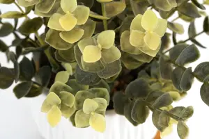 ミニ人工植物ユーカリの葉の鉢緑の偽の鉢植えユーカリオフィステーブルバスルーム緑の部屋の家の装飾