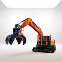 Grappin hydraulique pour bois de construction, type « Orange Peel », rotatif à 360 degrés, pour excavatrice, accessoire de manutention de déchets de bois