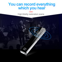 Enregistreur vocal professionnel HD Portable numérique longue durée Dictaphone Audio activé par la voix Petit enregistreur sonore Lecteur MP3