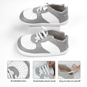 Babyhappy yeni güncelleme hakiki deri tek parça taban hafif yalınayak ergonomik çocuk ergonomik ayakkabı