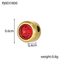 Breloques personnalisées de luxe en acier inoxydable 316L plaqué or 14k 18k avec strass pierres de naissance pour la fabrication de bijoux (bracelets, colliers)