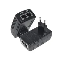 2 Pot Plug 220V su Ethernet Switch 48V POE Adapter 30W 12V 1.5A iniettore di potenza Poe passivo