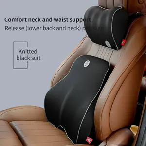 Car Seat Headrest Neck Support Seat Design Soft Universal Car Neck Pillow Waist Pillow Headrest Back Cushion Set