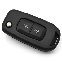 Coque de clé de voiture télécommandée à 2 boutons en ABS noir sans batterie