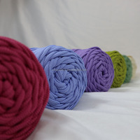 300g 4mm Round Yarn Hand-Knitted Crochet Bag 100% Polyester Dyed Fancy Yarn Material Round Rope Style OE Texturized