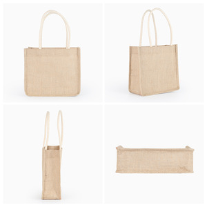 Sacs fourre-tout en toile de jute personnalisés pour femmes, réutilisables, pour courses, vente en gros - Product Image 4