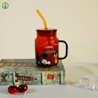 Tasse en verre colorée Offre Spéciale avec couvercle cadeau d'affaires créatif Logo personnalisé tasses à boire résistantes à la chaleur tasse en verre avec poignée