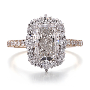 Bague de fiançailles Provence Jewelry en or massif 14 <span class=keywords><strong>carats</strong></span> avec <span class=keywords><strong>diamant</strong></span> de laboratoire taille radiant de <span class=keywords><strong>3</strong></span> <span class=keywords><strong>carats</strong></span> certifié IGI - Product Image 2