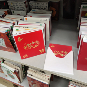 Cao cấp 3D Bướm Đỏ bánh thiệp chúc mừng viết tay thư giấy điêu khắc cá nhân sinh nhật tin nhắn cho bé trai bé gái - Product Image 2