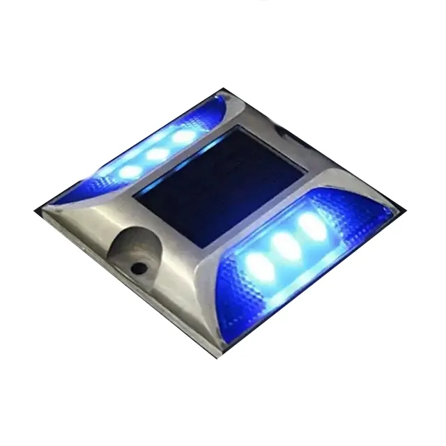 New LED Solar Traffic Warning Lamp Reflective Aluminum Blinking Light Roadway Safety Flashing Road Stud