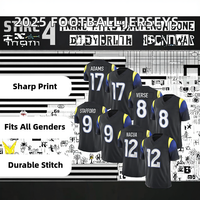 Nuevas Camisetas de Fútbol Americano Sublimadas Personalizadas Unisex de Talla Grande, Manga Corta, Verano, Cosidas, Transpirables, 100% Poliéster