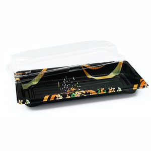 High Quality Sushi Packaging Disposable Plastic With Lid Extra Long Plastic Takeaway Box Sushi Box