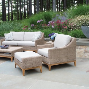 Ngoài trời hiện đại Patio <span class=keywords><strong>sofa</strong></span> <span class=keywords><strong>Set</strong></span> PE wicker mây cắt cuộc trò chuyện <span class=keywords><strong>sofa</strong></span> với Kính Bàn cà phê cho sân sau - Product Image 5