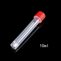 Tubos de Ensayo de Plástico de 10 ml para Congelación con Tapa Sellada, Suministros de Laboratorio Educativo Escolar